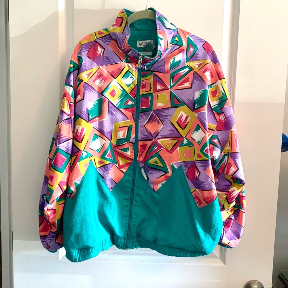 Vintage Lavon windbreaker. Multi color. Size L.